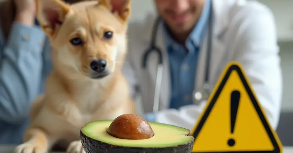 Dueño preocupado consultando a un veterinario sobre qué hacer si su perro come aguacate, ilustrando los riesgos de que los perros puedan comer aguacate.
